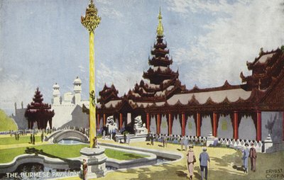 Der burmesische Pavillon, British Empire Exhibition, Wembley, 1924 von Ernest Coffin